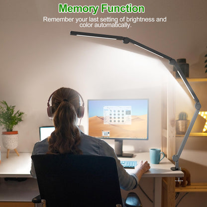 LED Desk Lamp,Foldable Table Lamp for Computer and Desktop,Flexible Clamp on Desk Lamps,Black Portable Desk Lamp for Home Office Reading,Working,Computer Desk,Study Lamp for Kids