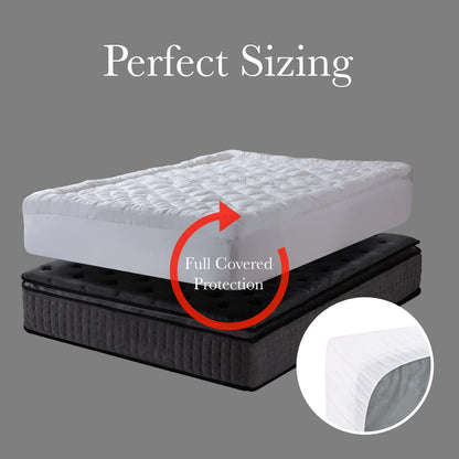 Royal Comfort 1200GSM Deluxe 7-Zone Mattress Topper Luxury Gusset Breathable - Double - White - Mekamart Australia