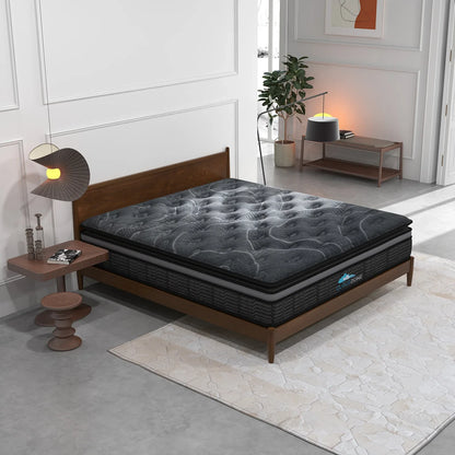 Cloud Zone Double Layer Euro Top Pocket Spring Mattress Plush Medium Firm 34cm - Single - Mekamart Australia