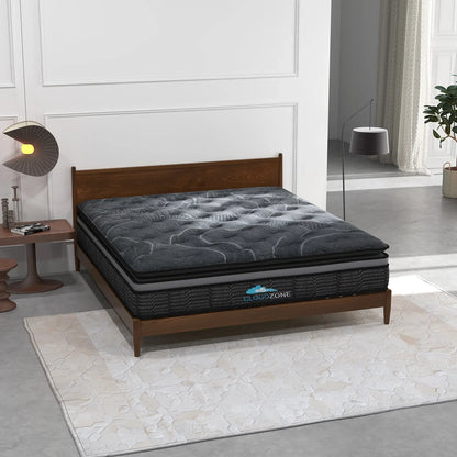 Cloud Zone Double Layer Euro Top Pocket Spring Mattress Plush Medium Firm 34cm - Single - Mekamart Australia