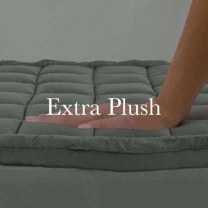 Royal Comfort Charcoal Bamboo Blend Topper 800GSM 45cm Skirt Luxury Bedding - Queen - Charcoal - Mekamart Australia