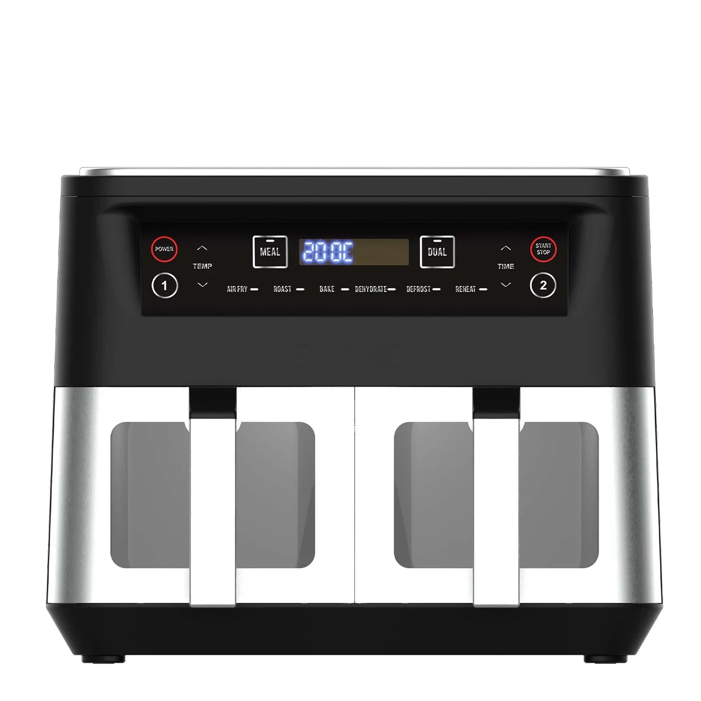 Kitchen Couture Dual View 2 x 5 Litre (10 Litre) Air Fryer Stainless Steel - Mekamart Australia