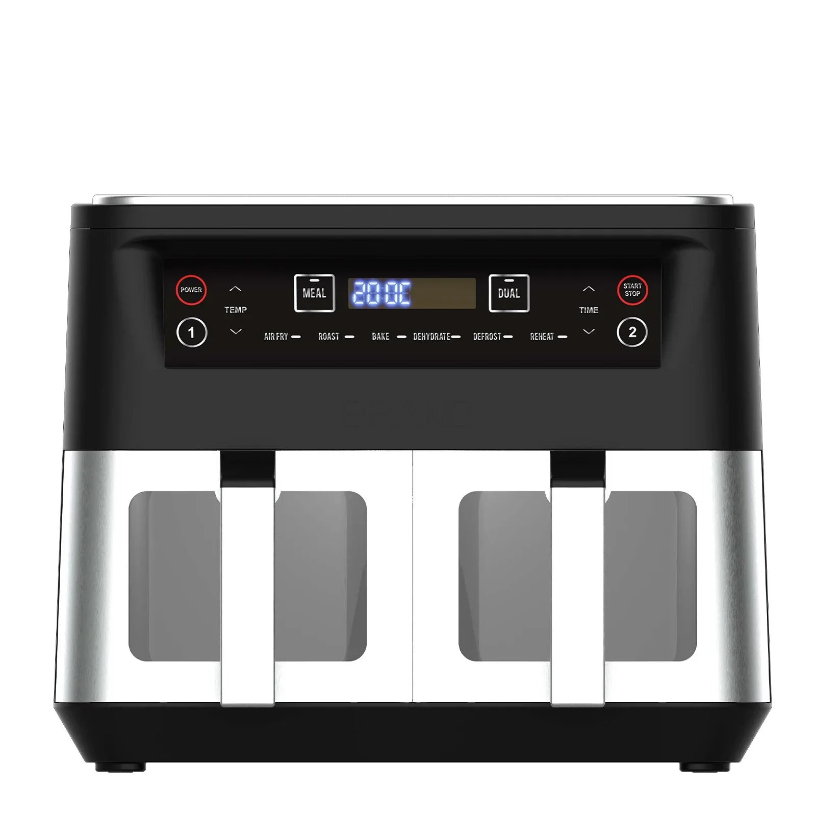 Kitchen Couture Dual View 2 x 5 Litre (10 Litre) Air Fryer Stainless Steel - Mekamart Australia