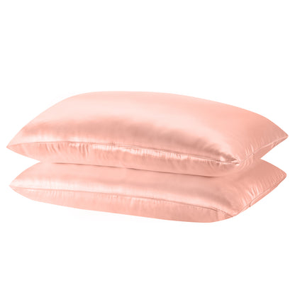 Royal Comfort Mulberry Soft Silk Hypoallergenic Pillowcase Twin Pack 51 x 76cm - Blush