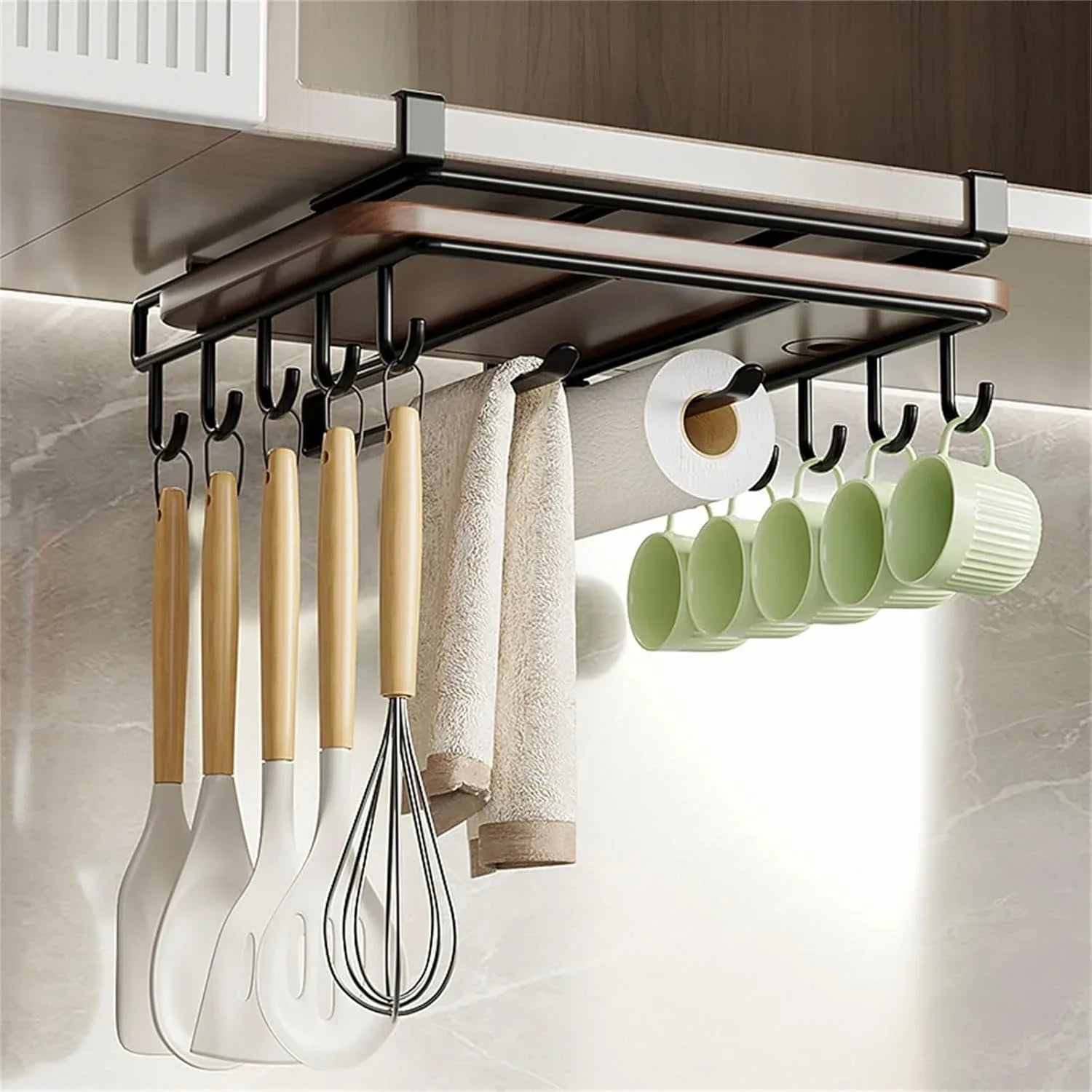 Multifunctional Under Cabinet Cutting Board Metal Holder Organiser - Mekamart Australia