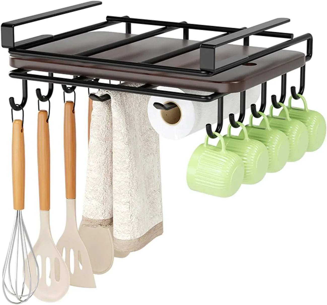 Multifunctional Under Cabinet Cutting Board Metal Holder Organiser - Mekamart Australia