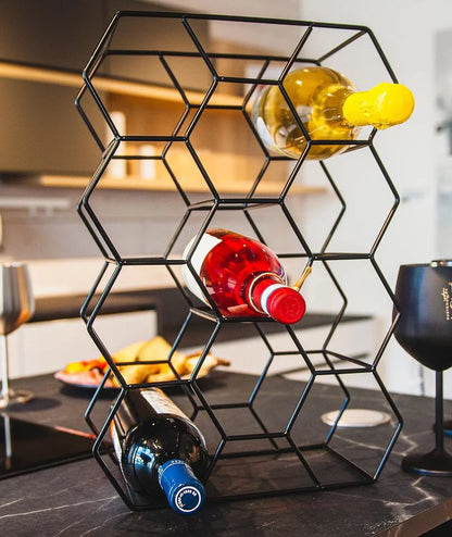 14 Bottle Freestanding Modern Metal Countertop Wine Rack Countertop - Mekamart Australia