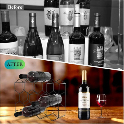 14 Bottle Freestanding Modern Metal Countertop Wine Rack Countertop - Mekamart Australia