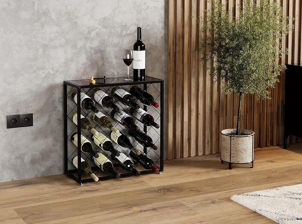 Freestanding Metal Wine Rack for 25 Bottles - Mekamart Australia