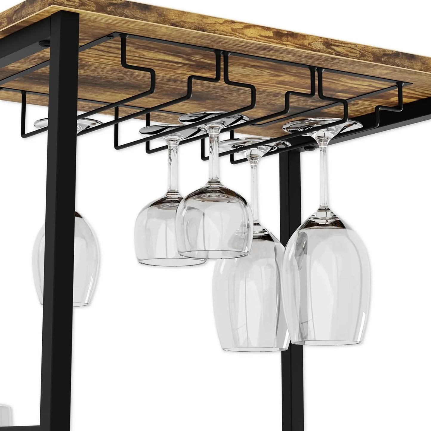 CARLA HOME Freestanding Wine Rack for 20 Bottles with Wood Countertop and Sturdy Metal Frame - Mekamart Australia