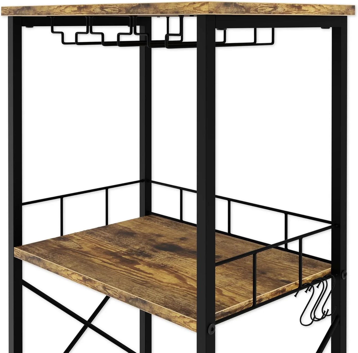 CARLA HOME Freestanding Wine Rack for 20 Bottles with Wood Countertop and Sturdy Metal Frame - Mekamart Australia