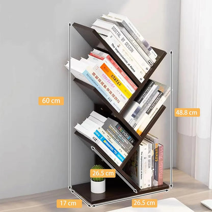 CARLA HOME 5-Tier Tree Bookshelf Storage Rack for Home Office or Bedroom (Black) - Mekamart Australia