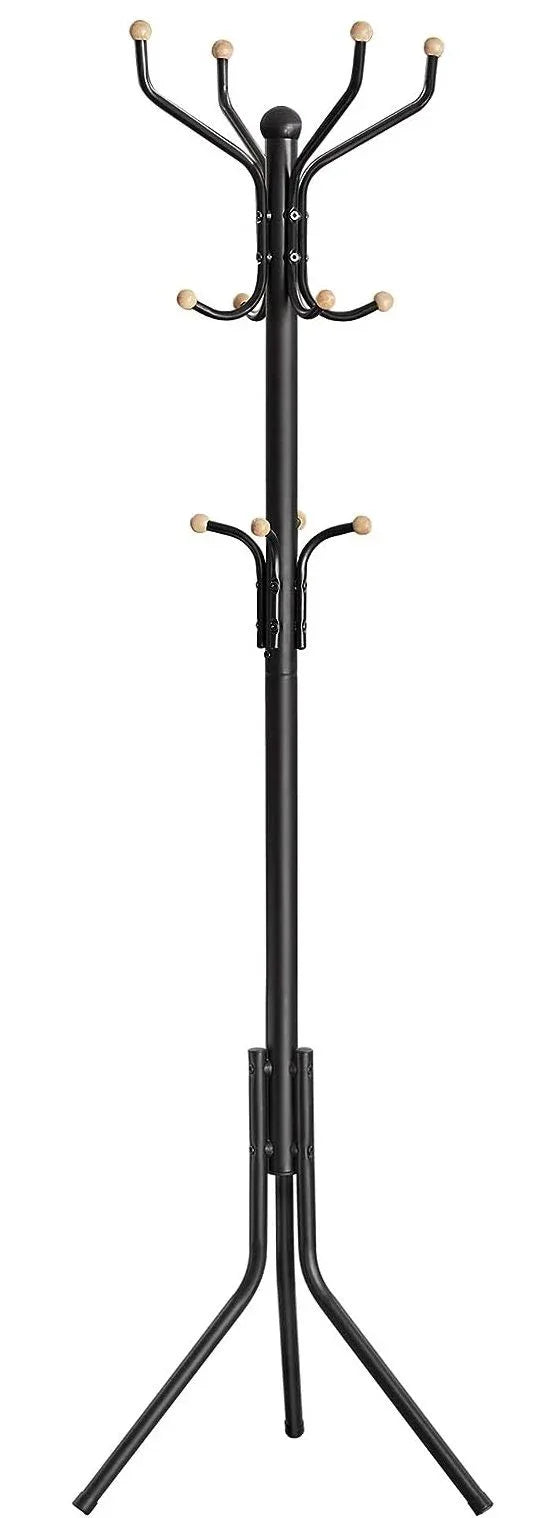 Metal Coat Rack Stand Hat Hanger, Black, 182cm - Mekamart Australia