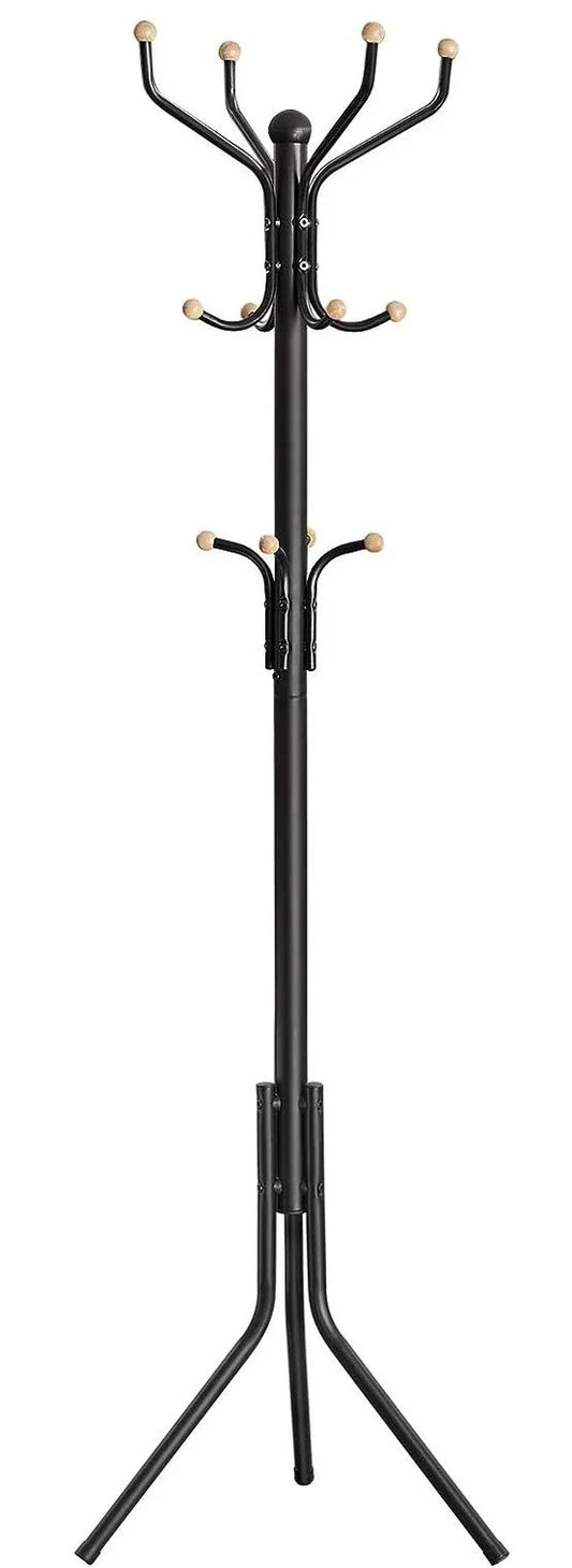 Metal Coat Rack Stand Hat Hanger, Black, 182cm - Mekamart Australia