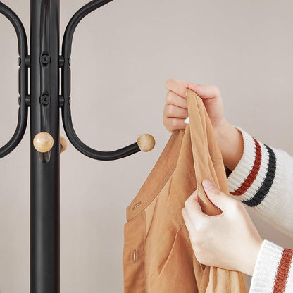 Metal Coat Rack Stand Hat Hanger, Black, 182cm - Mekamart Australia
