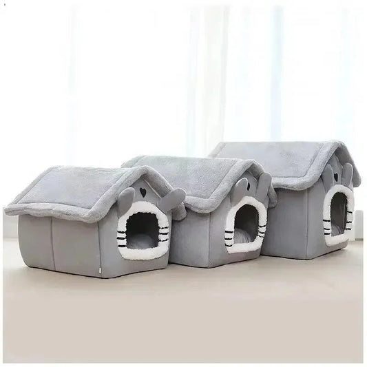 Soft Indoor Dog House & Bed - Washable Grey