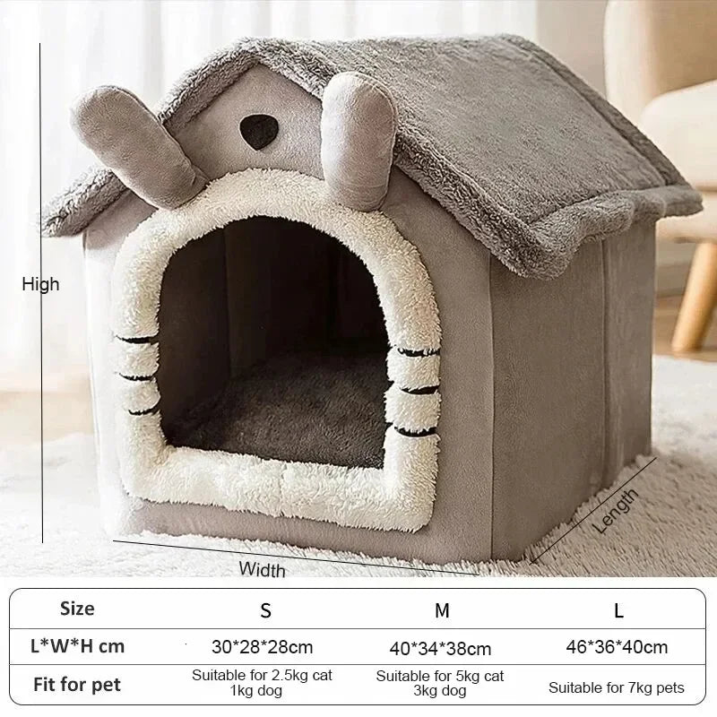 Soft Indoor Dog House & Bed - Washable Grey