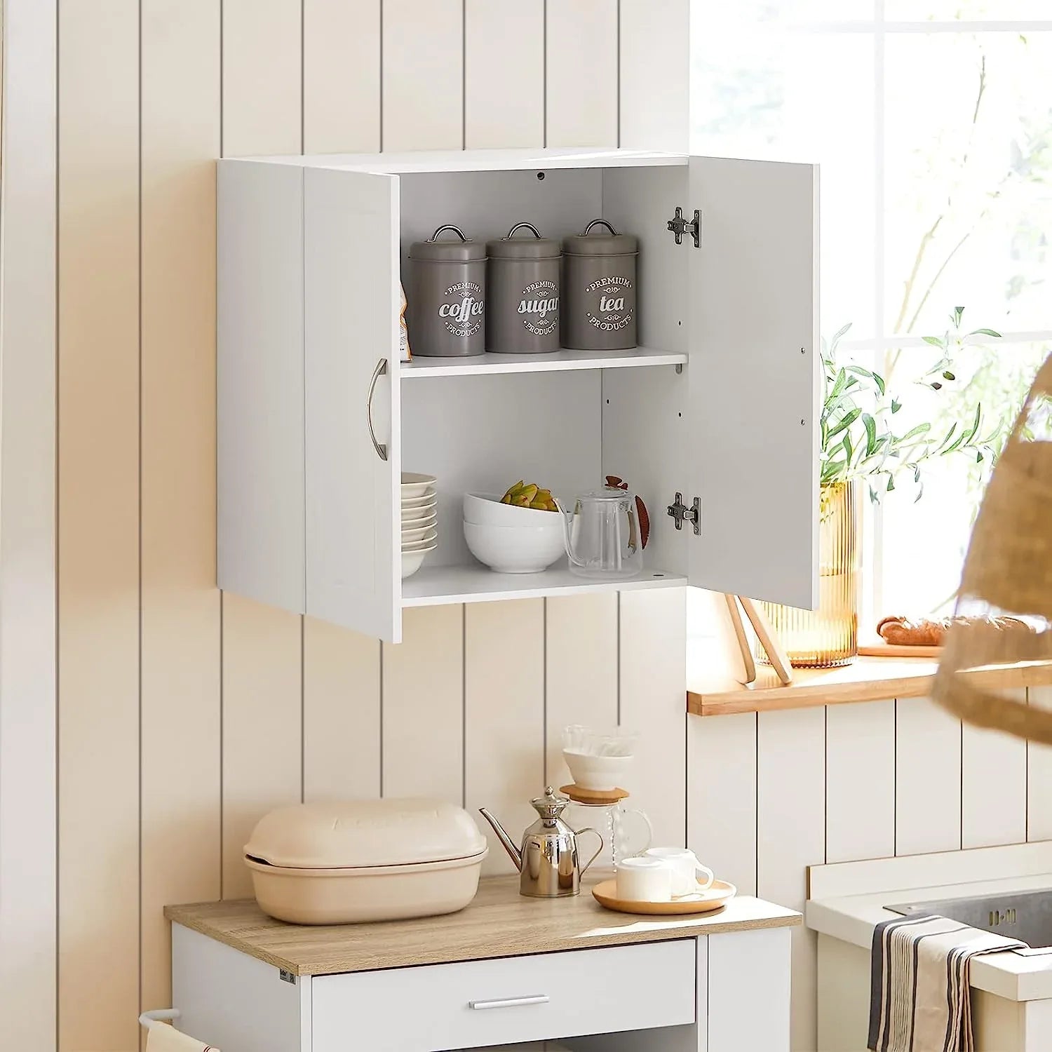 Wall Cabinets Storage, White - Mekamart Australia