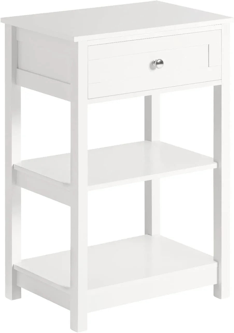 Bedside Table with Drawer Shelves - Mekamart Australia