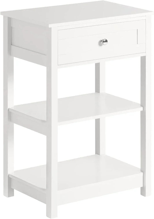 Bedside Table with Drawer Shelves - Mekamart Australia