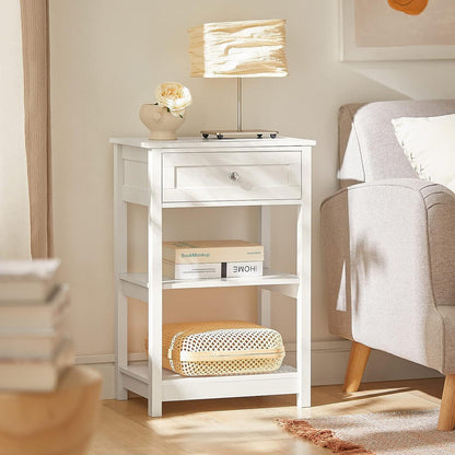 Bedside Table with Drawer Shelves - Mekamart Australia
