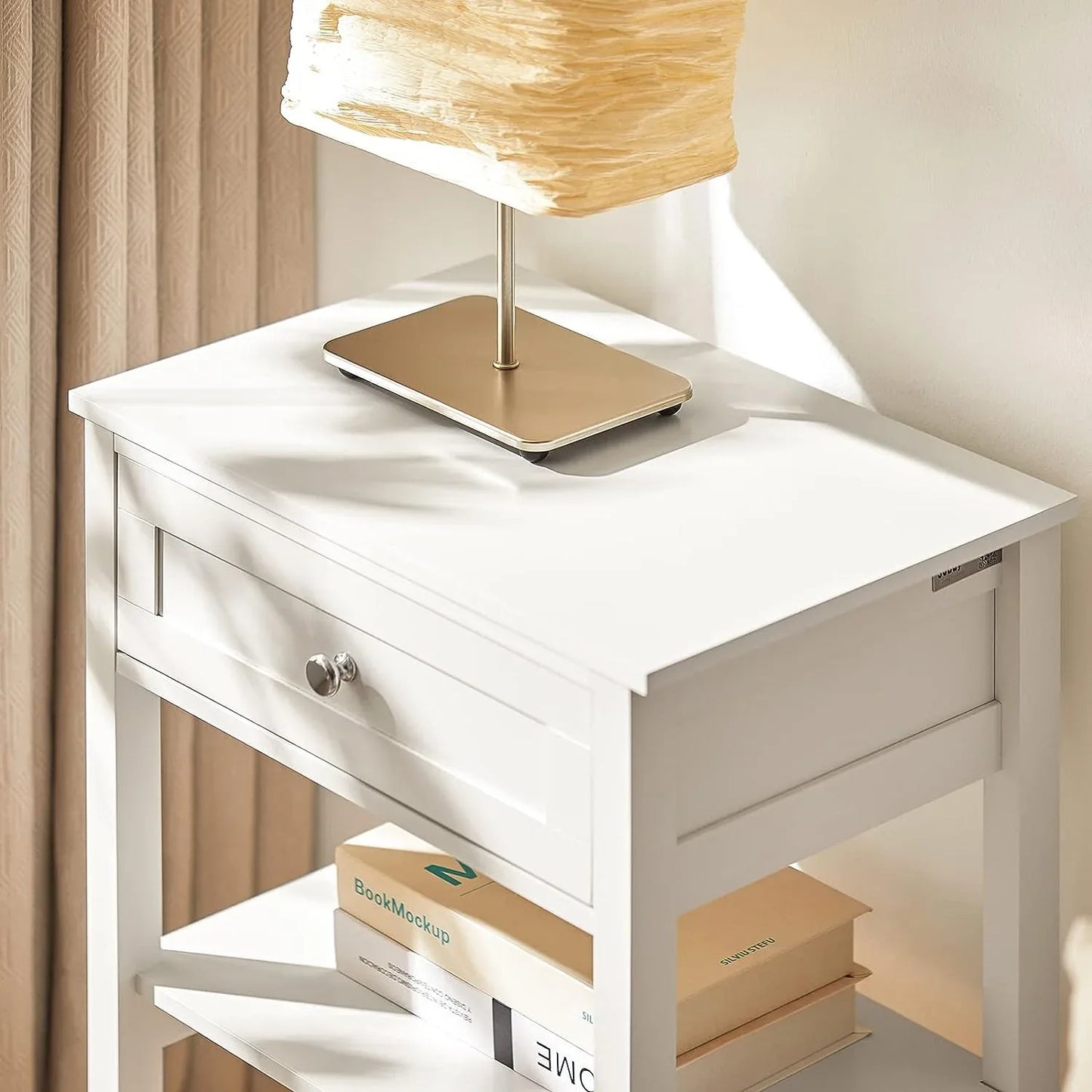 Bedside Table with Drawer Shelves - Mekamart Australia