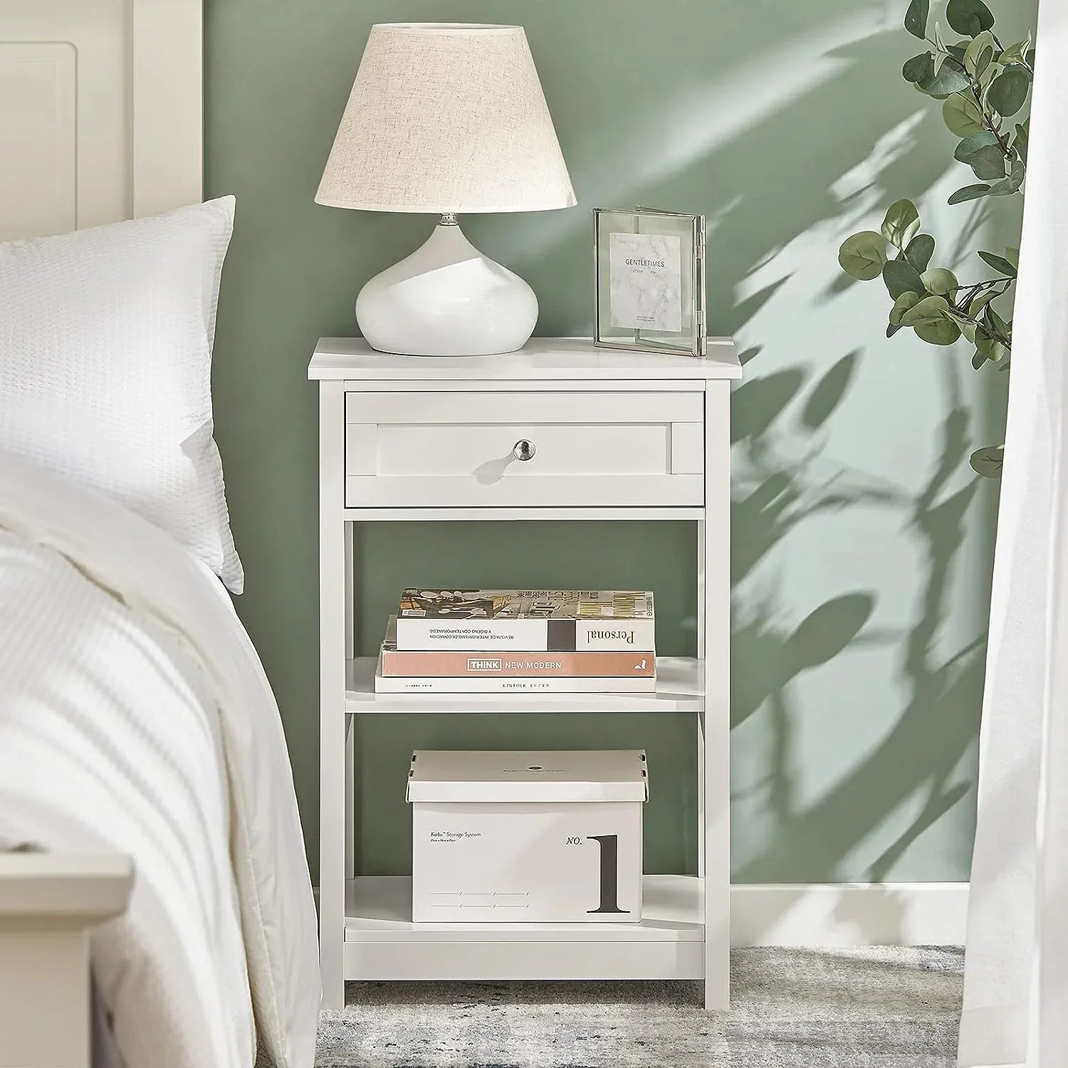 Bedside Table with Drawer Shelves - Mekamart Australia