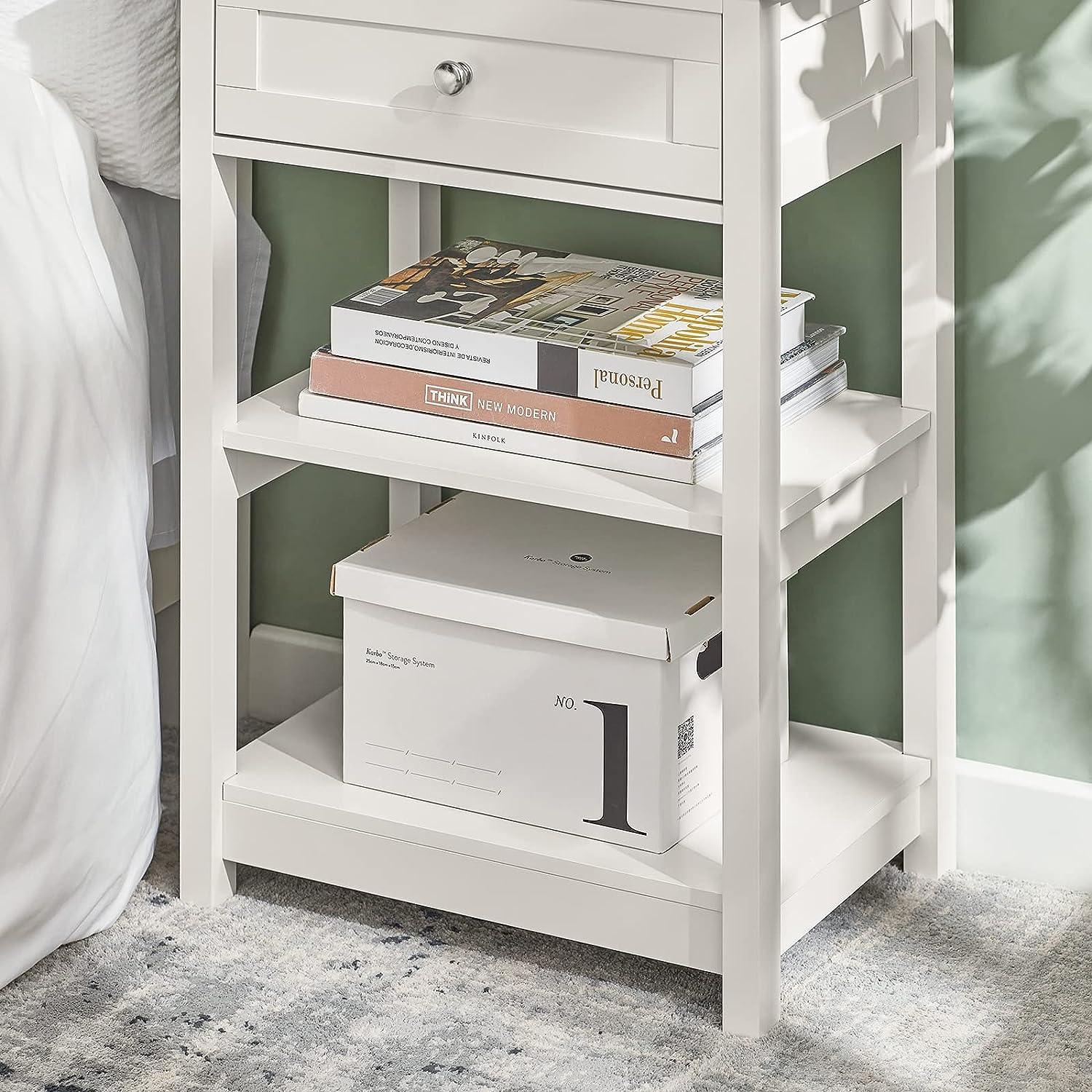 Bedside Table with Drawer Shelves - Mekamart Australia
