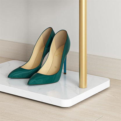 Gold Metal Coat Rack Stand Granite Base Hall Tree