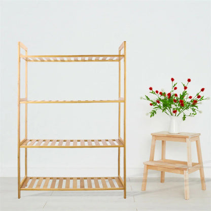 Bamboo 4 Tier Shelving Unit Kitchen Bedroom Bookshelf - Mekamart Australia
