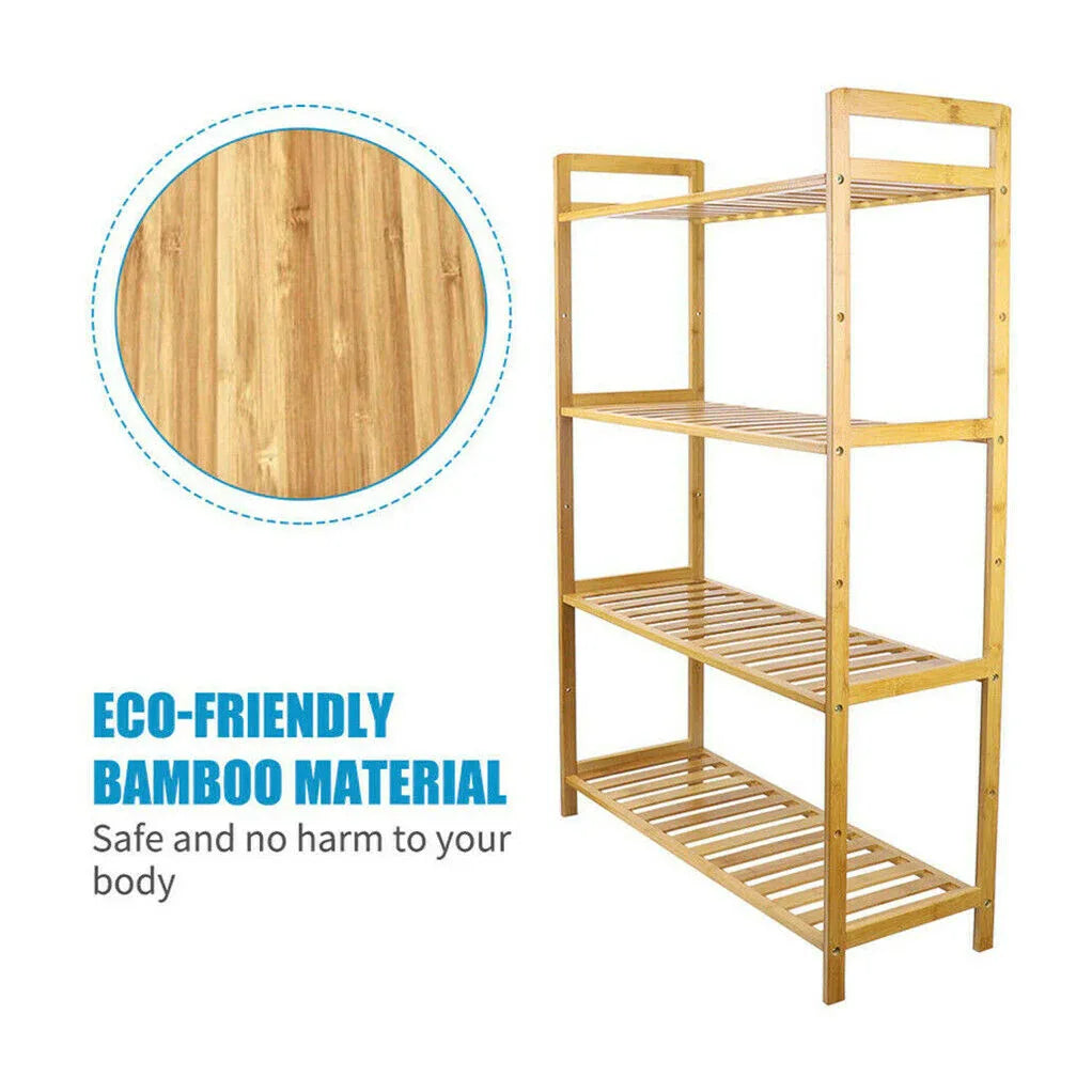 Bamboo 4 Tier Shelving Unit Kitchen Bedroom Bookshelf - Mekamart Australia
