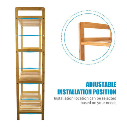 Bamboo 4 Tier Shelving Unit Kitchen Bedroom Bookshelf - Mekamart Australia