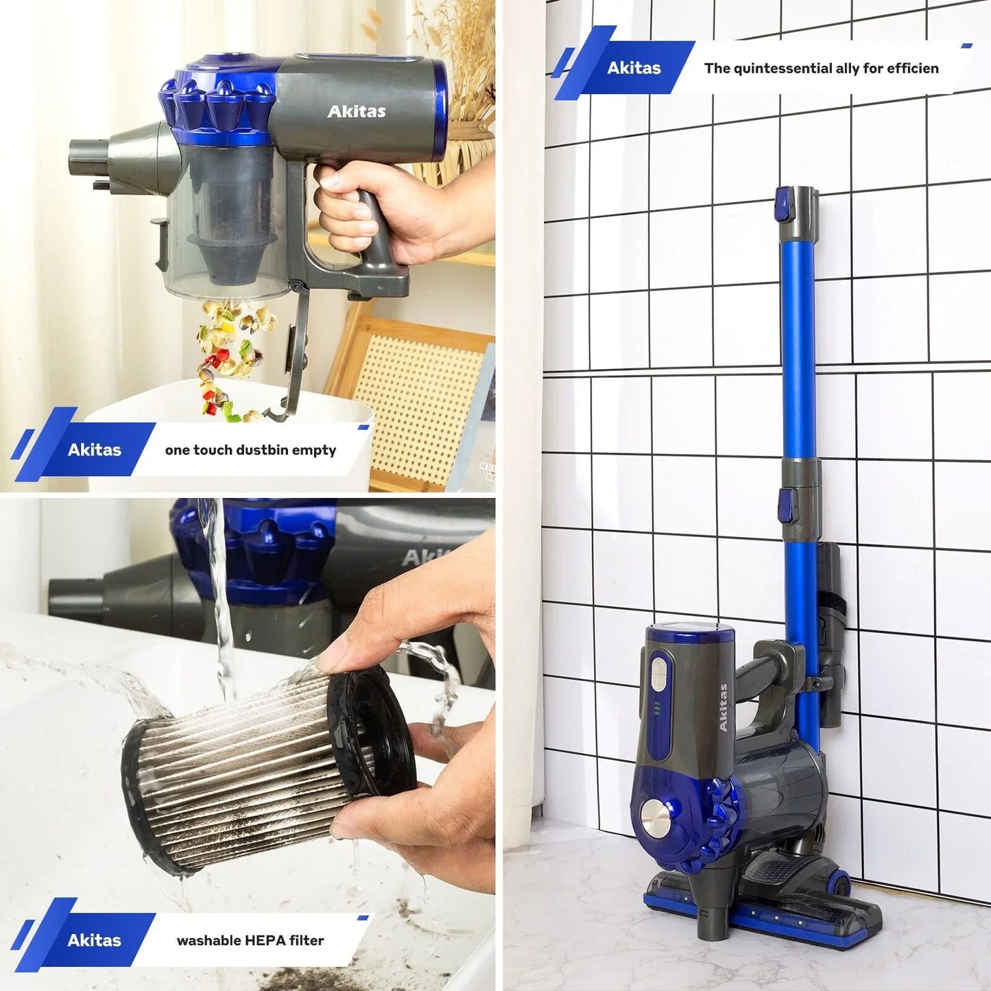 V8 150W Handheld Stick Vacuum Cleaner 40 Min Runtime LED