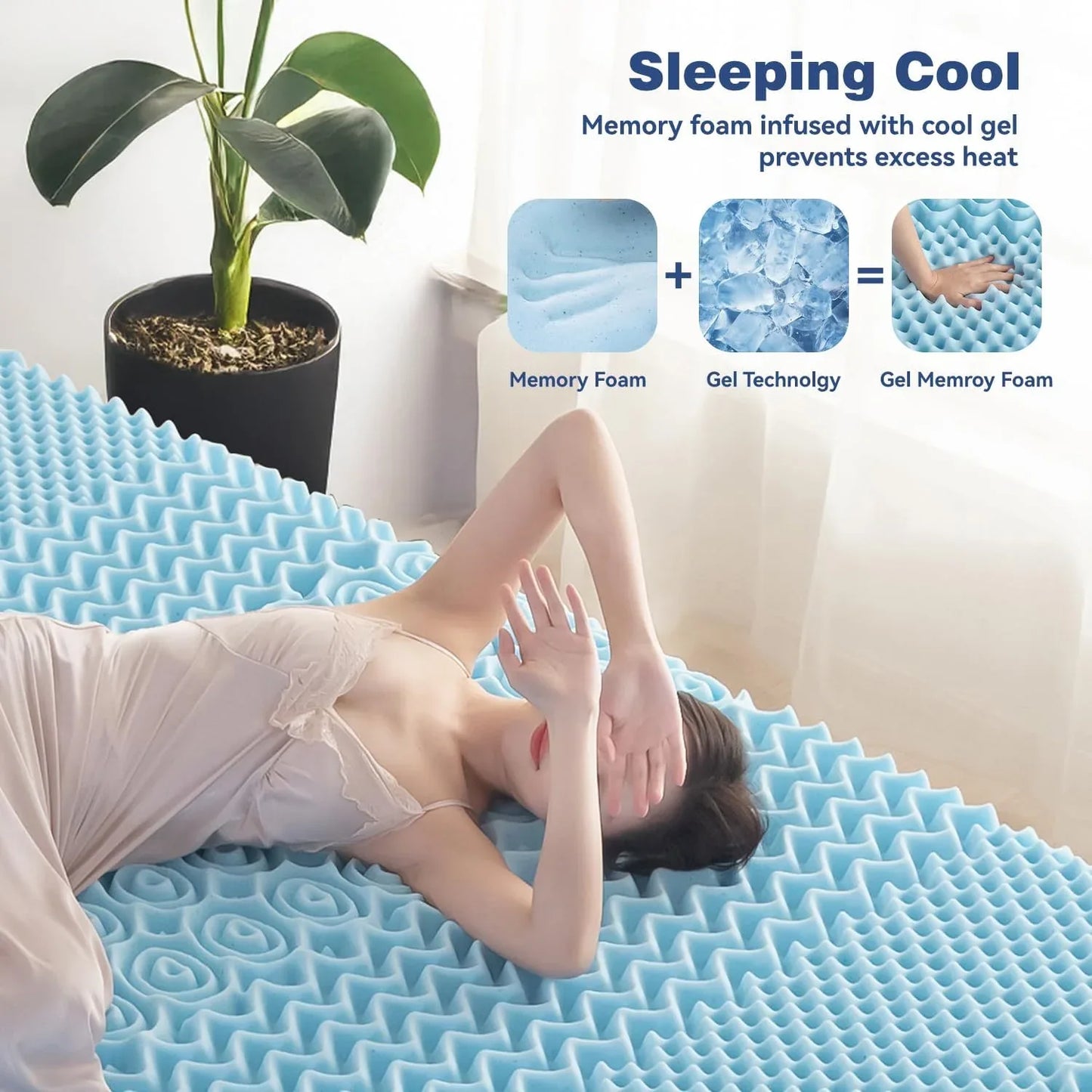 Single Memory Foam Mattress Topper 7-Zone Bamboo Cover Breathable - Mekamart Australia