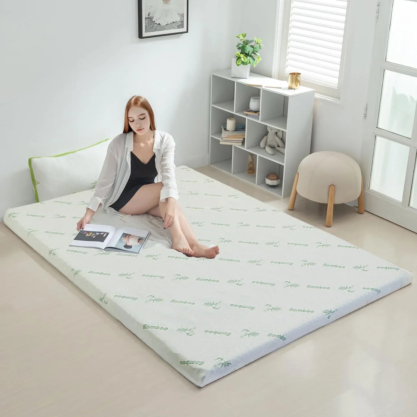 King Single Bamboo Memory Foam Mattress Topper 7-Zone 8cm - Mekamart Australia