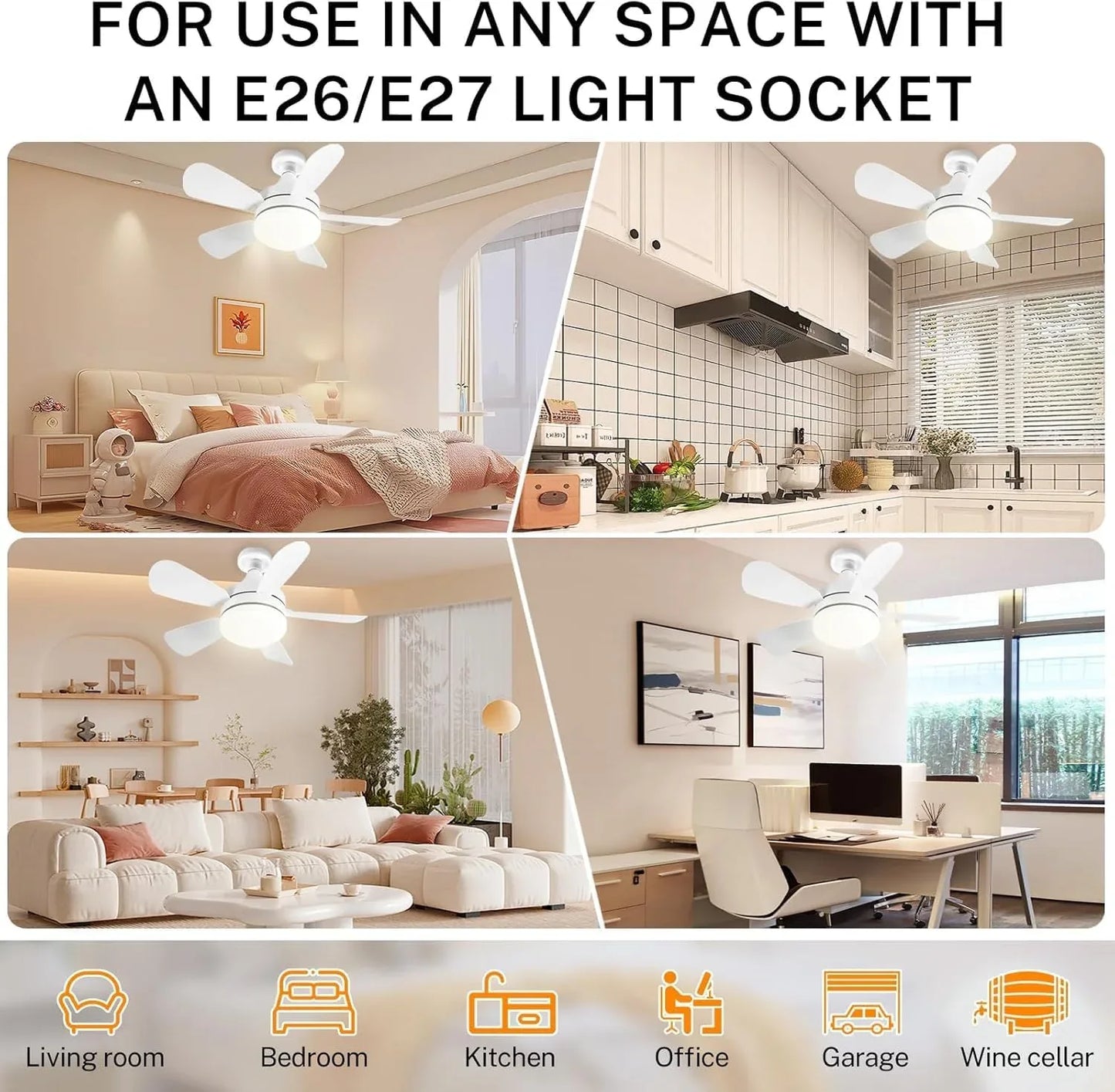 16.5 Ceiling Fan with LED Light 3-Speed Remote Control