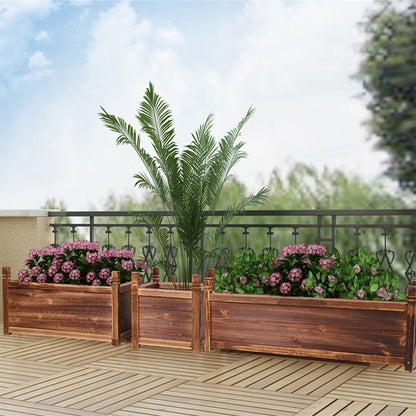 Medium Raised Garden Bed 60x30x33cm Wooden Planter Box