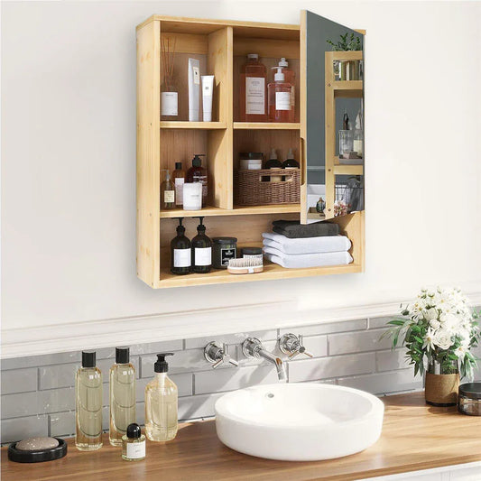 Wall Cabinet Bathroom Mirror Storage Medicine 55.5cm