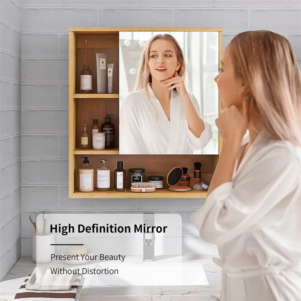 Wall Cabinet Bathroom Mirror Storage Medicine 55.5cm - Mekamart Australia