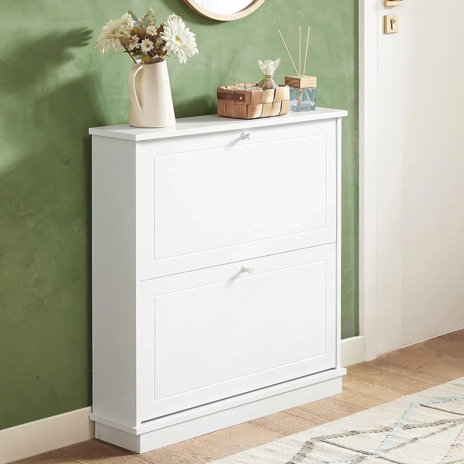 2 Drawer Shoe Cabinet Storage Unit - Mekamart Australia