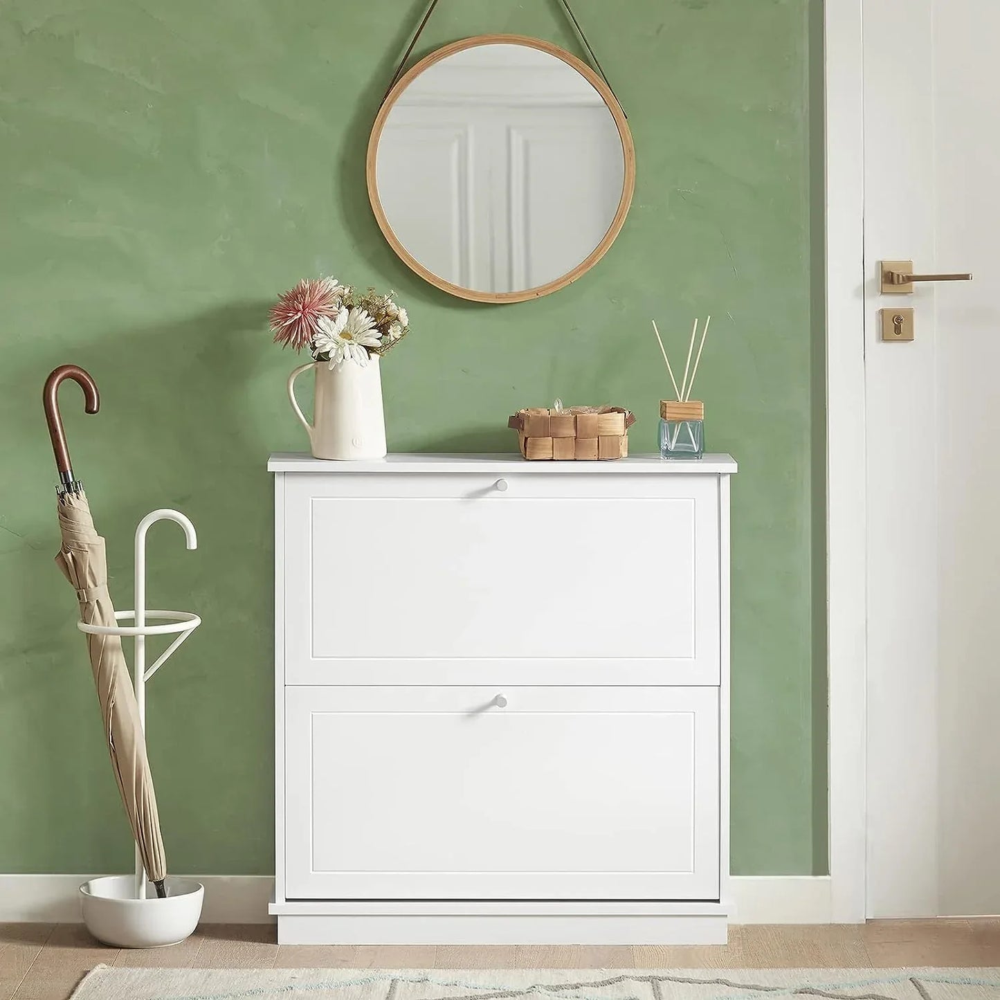 2 Drawer Shoe Cabinet Storage Unit - Mekamart Australia