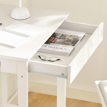 Small White Desk with Drawer Hooks - Mekamart Australia