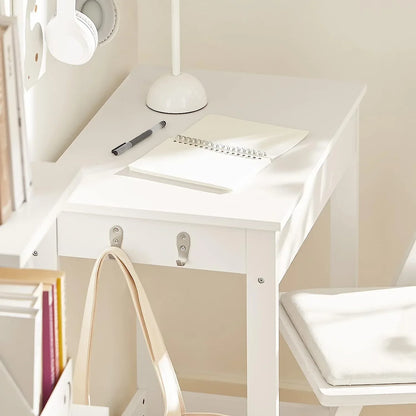 Small White Desk with Drawer Hooks - Mekamart Australia