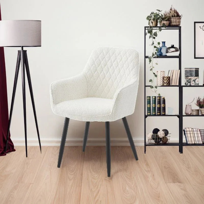 Neo Cindy Ivory Fabric Dining Chair 2PC - Mekamart Australia