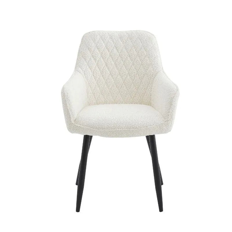 Neo Cindy Ivory Fabric Dining Chair 2PC - Mekamart Australia