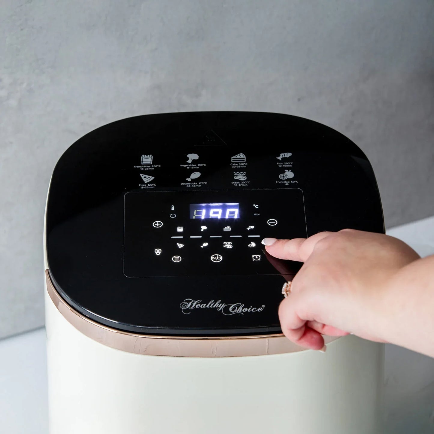 7L Digital Air Fryer with 8 pre-set Touch-control Cooking Programs - Cream - Mekamart Australia