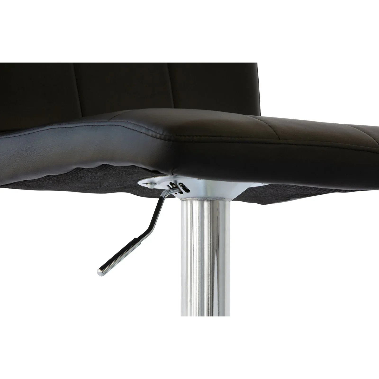 2 Diamond Style Padded Leather Barstools (Black) w/ Adjustable Height - Mekamart Australia