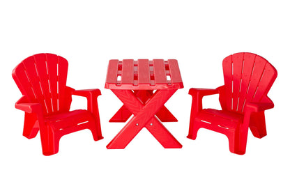 Kids Durable Table and Two Child-sized Chairs Set - Red - Mekamart Australia