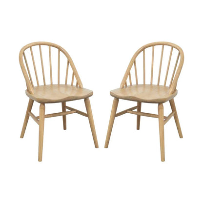 Vera Solid Oak Dining Chair - Set of 2 (Natural) - Mekamart Australia