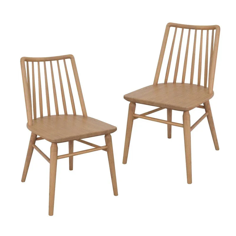 Riviera Solid Oak Dining Chair - Set of 2 (Natural) - Mekamart Australia